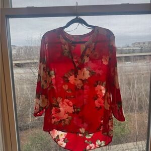Floral Red Women's Top Stich Fix
